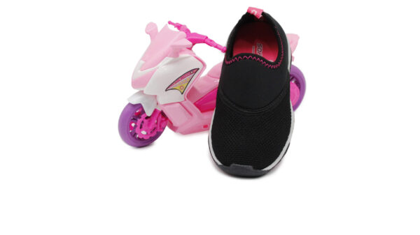 Tênis infantil Kidy Play Respi-tec preto/pink neon + brinquedo(moto) - Image 4